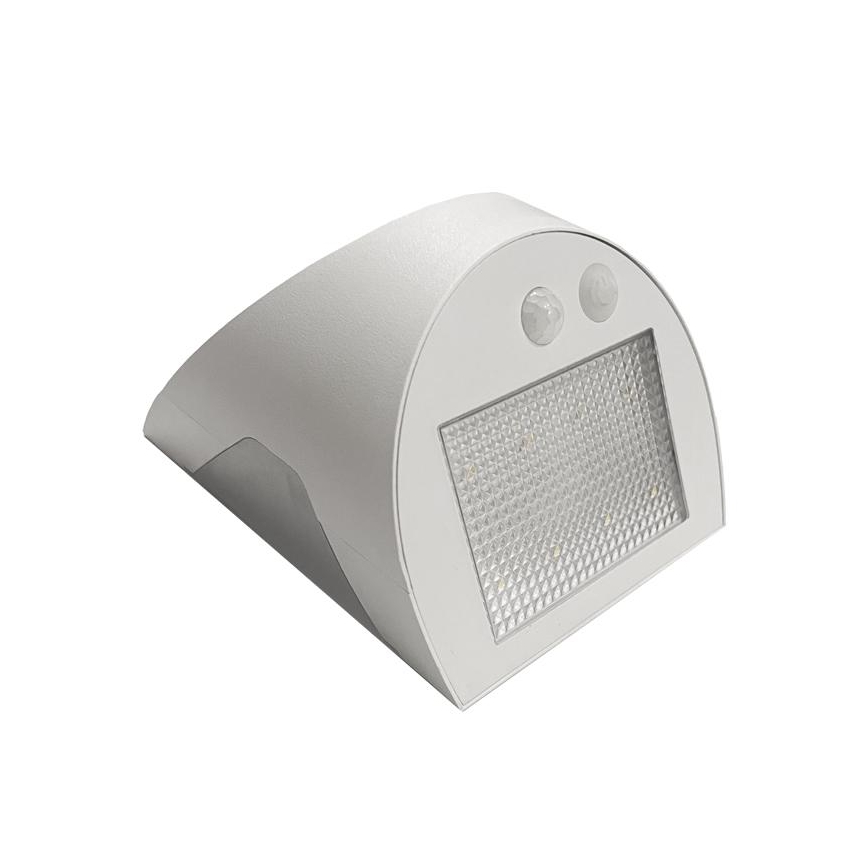 LED solarna stenska svetilka s senzorjem LED/3W/3,7V 3000/4000K 1200 mAh IP54 bela