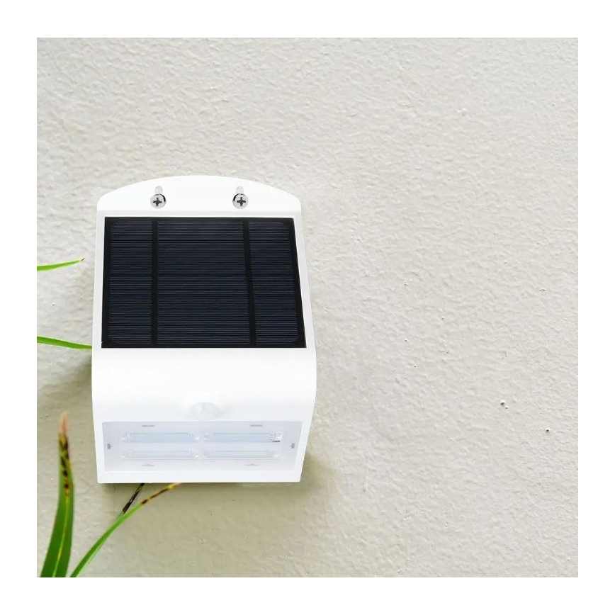 LED Solarna stenska svetilka s senzorjem LED/3W/3,7V 3000/4000K IP65 bela