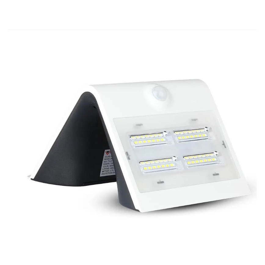 LED Solarna stenska svetilka s senzorjem LED/3W/3,7V 3000/4000K IP65 bela