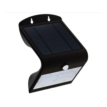 LED Solarna stenska svetilka s senzorjem LED/3W/3,7V 3000/4000K IP65 črna