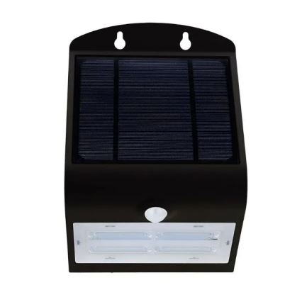 LED Solarna stenska svetilka s senzorjem LED/3W/3,7V 3000/4000K IP65 črna