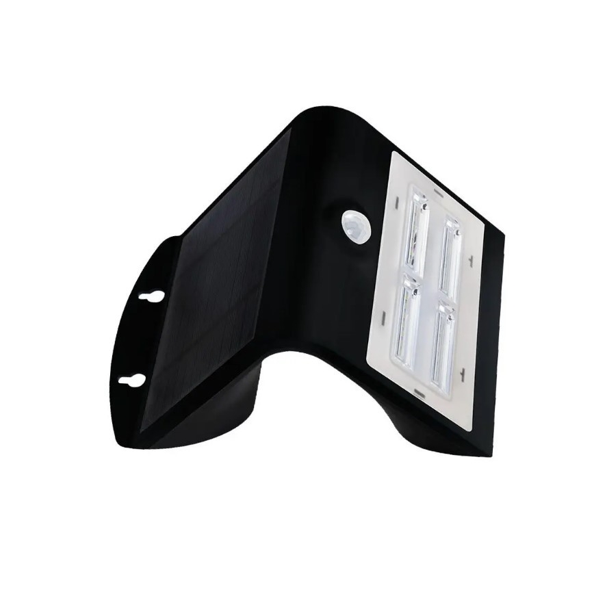 LED Solarna stenska svetilka s senzorjem LED/3W/3,7V 3000/4000K IP65 črna