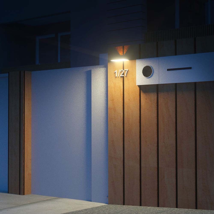 LED Solarna stenska svetilka s senzorjem LED/3W/3,7V 3000K/4000K IP65 bela