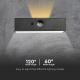 LED Solarna stenska svetilka s senzorjem LED/3W/3,7V 3000K/4000K IP65 črna