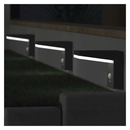 LED Solarna stenska svetilka s senzorjem LED/4,4W/3,7V 2200 mAh IP44