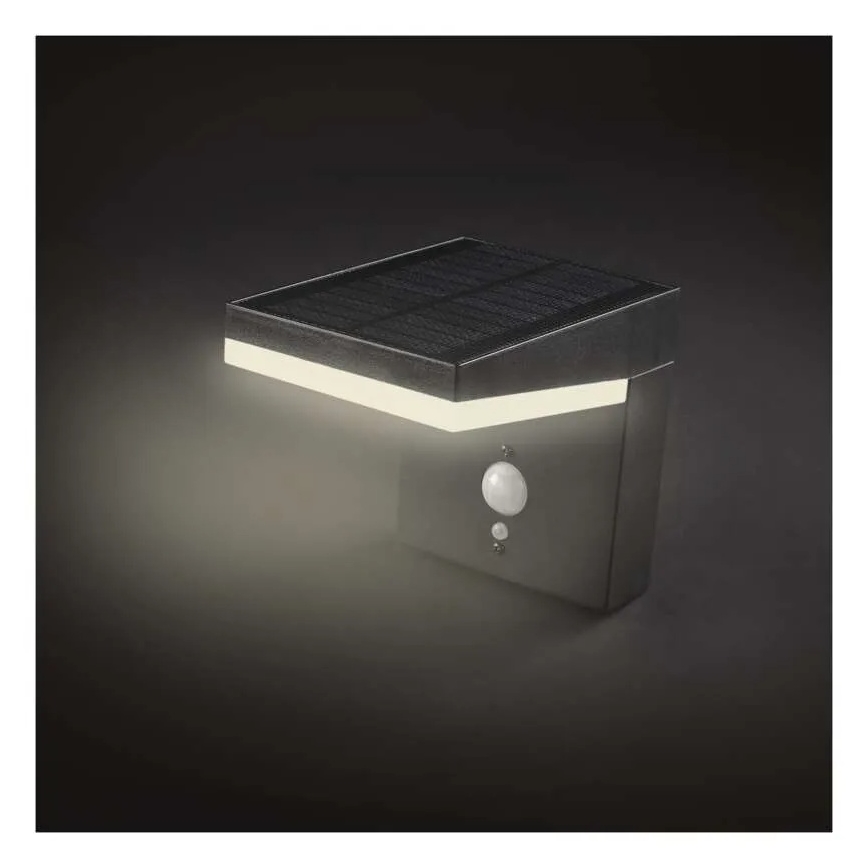 LED Solarna stenska svetilka s senzorjem LED/4,4W/3,7V 2200 mAh IP44