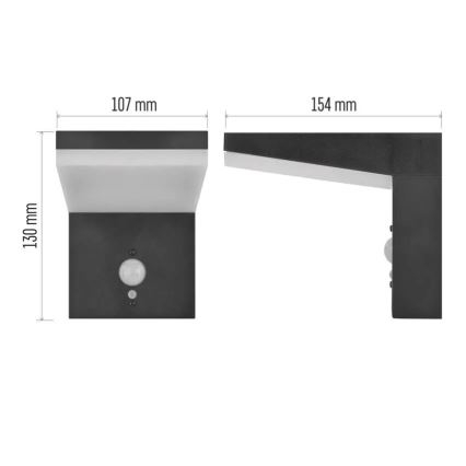 LED Solarna stenska svetilka s senzorjem LED/4,4W/3,7V 2200 mAh IP44