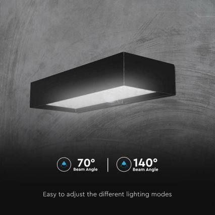 LED Solarna stenska svetilka s senzorjem LED/6W/3,7V IP65 4000K 3000 mAh črna
