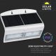 LED Solarna stenska svetilka s senzorjem LED/7W/3,7V 4000K IP65 bela