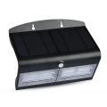 LED Solarna stenska svetilka s senzorjem LED/7W/3,7V 4000K IP65 črna