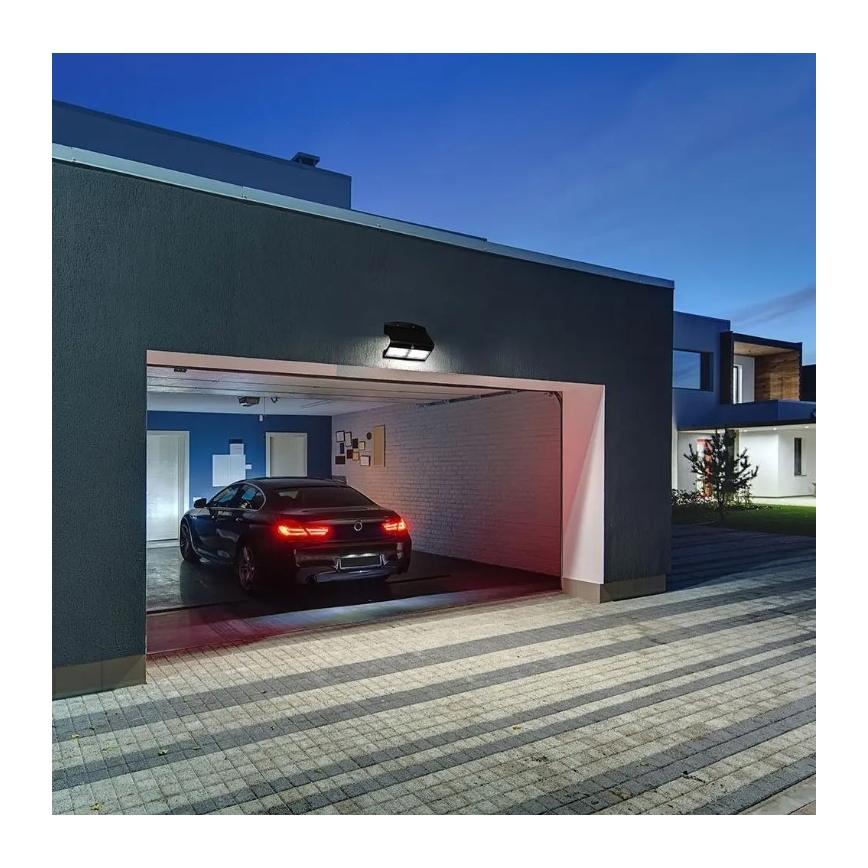 LED Solarna stenska svetilka s senzorjem LED/7W/3,7V 4000K IP65 črna