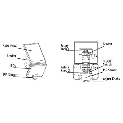 LED Solarna stenska svetilka s senzorjem LED/8W IP54