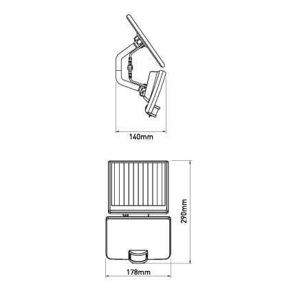 LED Solarna stenska svetilka s senzorjem LED/8W IP54