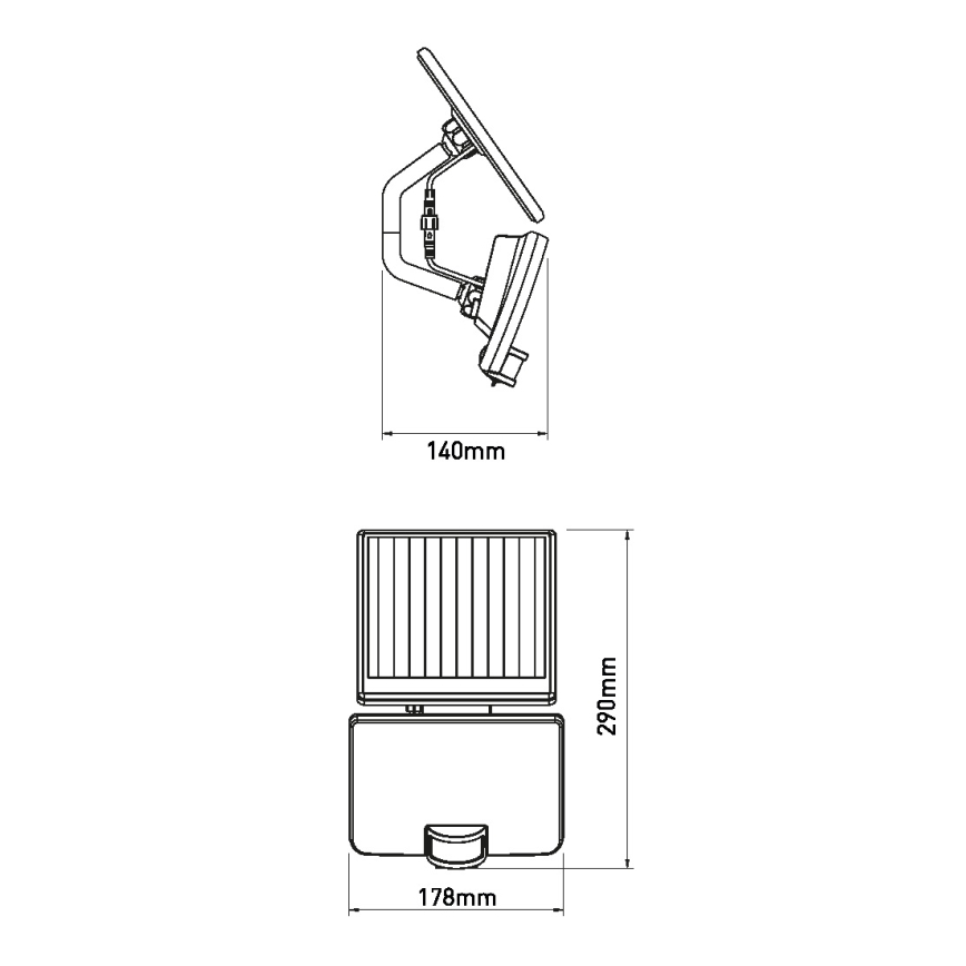 LED Solarna stenska svetilka s senzorjem LED/8W IP54