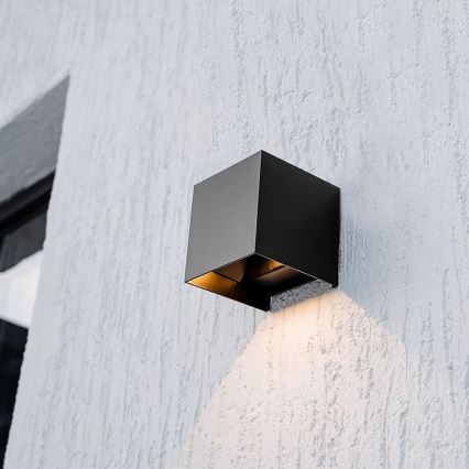 LED solarna stenska svetilka s senzorjem LED/9W/3,7V 3000/4000/5000K 2600 mAh IP65 črna