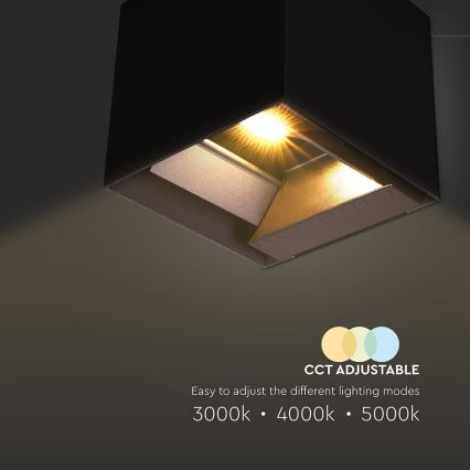 LED solarna stenska svetilka s senzorjem LED/9W/3,7V 3000/4000/5000K 2600 mAh IP65 črna