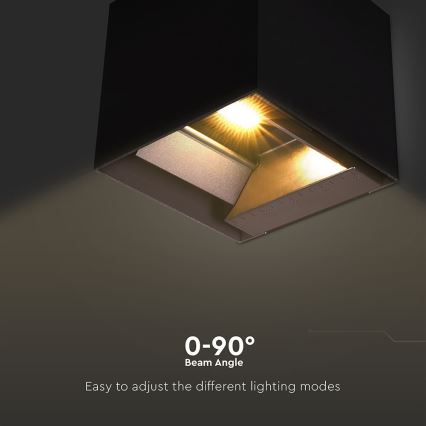 LED solarna stenska svetilka s senzorjem LED/9W/3,7V 3000/4000/5000K 2600 mAh IP65 črna