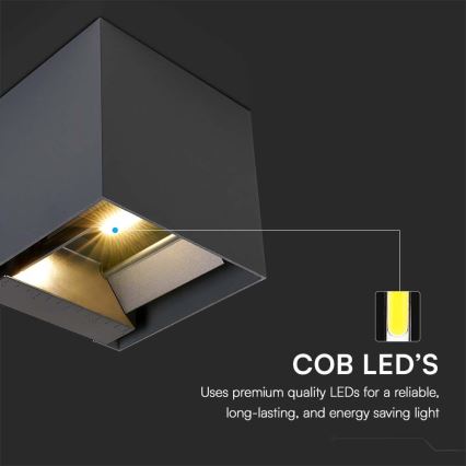 LED solarna stenska svetilka s senzorjem LED/9W/3,7V 3000/4000/5000K 2600 mAh IP65 črna
