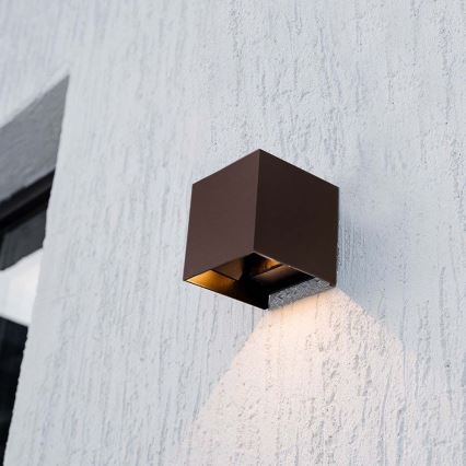LED Solarna stenska svetilka s senzorjem LED/9W/3,7V 3000/4000/5000K 2600 mAh IP65 rjava