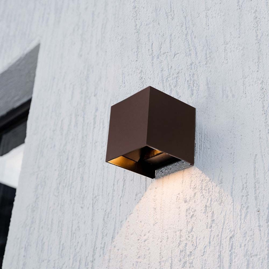 LED Solarna stenska svetilka s senzorjem LED/9W/3,7V 3000/4000/5000K 2600 mAh IP65 rjava