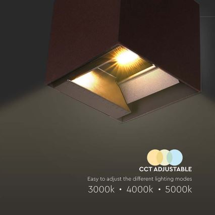 LED Solarna stenska svetilka s senzorjem LED/9W/3,7V 3000/4000/5000K 2600 mAh IP65 rjava
