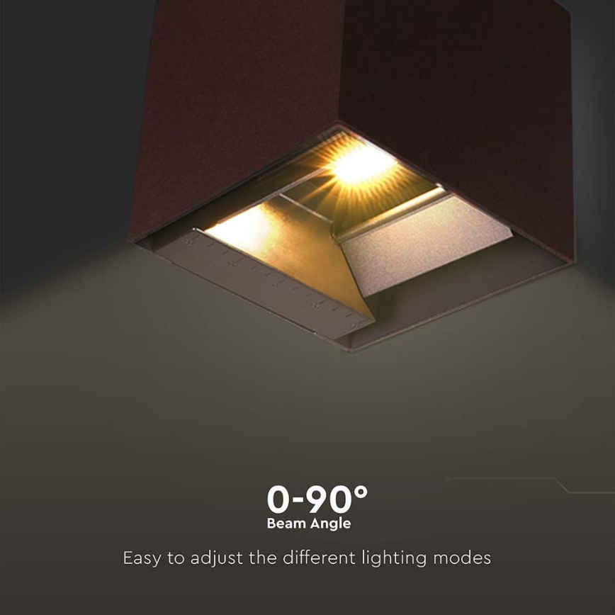 LED Solarna stenska svetilka s senzorjem LED/9W/3,7V 3000/4000/5000K 2600 mAh IP65 rjava