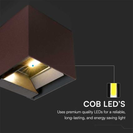 LED Solarna stenska svetilka s senzorjem LED/9W/3,7V 3000/4000/5000K 2600 mAh IP65 rjava