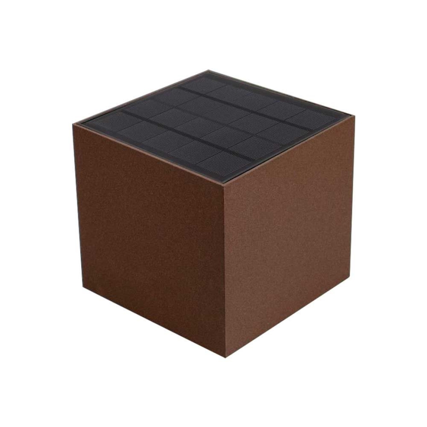 LED Solarna stenska svetilka s senzorjem LED/9W/3,7V 3000/4000/5000K 2600 mAh IP65 rjava