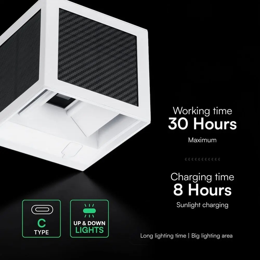 LED solarna stenska svetilka s senzorjem LED/9W/3,7V 3000/4000/6000K IP65 2600 mAh bela