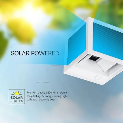 LED solarna stenska svetilka s senzorjem LED/9W/3,7V 3000/4000/6000K IP65 2600 mAh bela