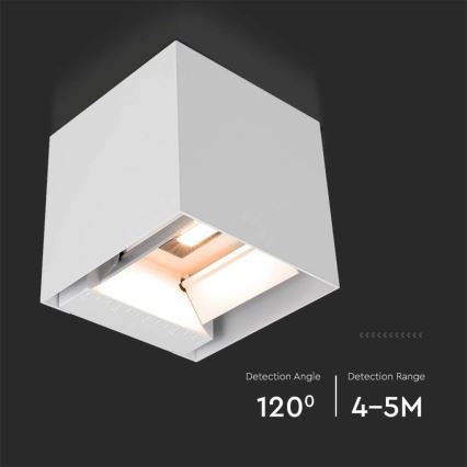 LED Solarna stenska svetilka s senzorjem LED/9W/3,7V IP65 3000K 2600 mAh bela