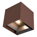 LED Solarna stenska svetilka s senzorjem LED/9W/3,7V IP65 4000K rjava