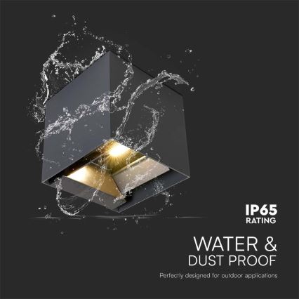 LED solarna stenska svetilka s senzorjem LED/9W/5V 3000/4000/5000K IP65 2600 mAh antracit