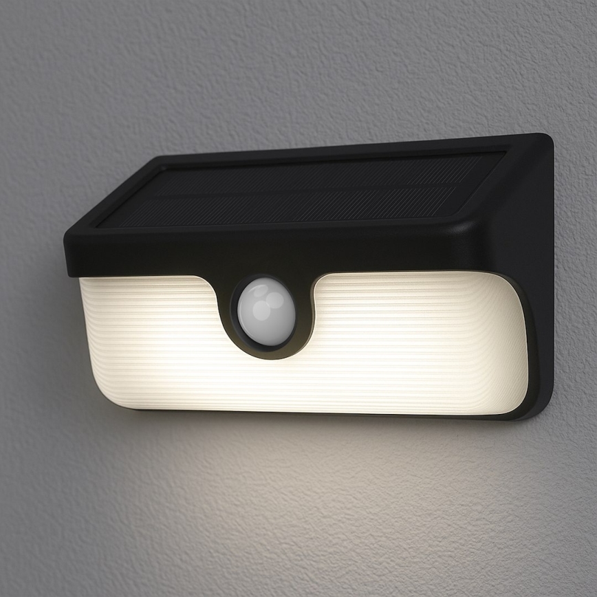 LED solarna stenska svetilka s senzorjem LINK LED/5W/3,7V 2000 mAh IP65 črna