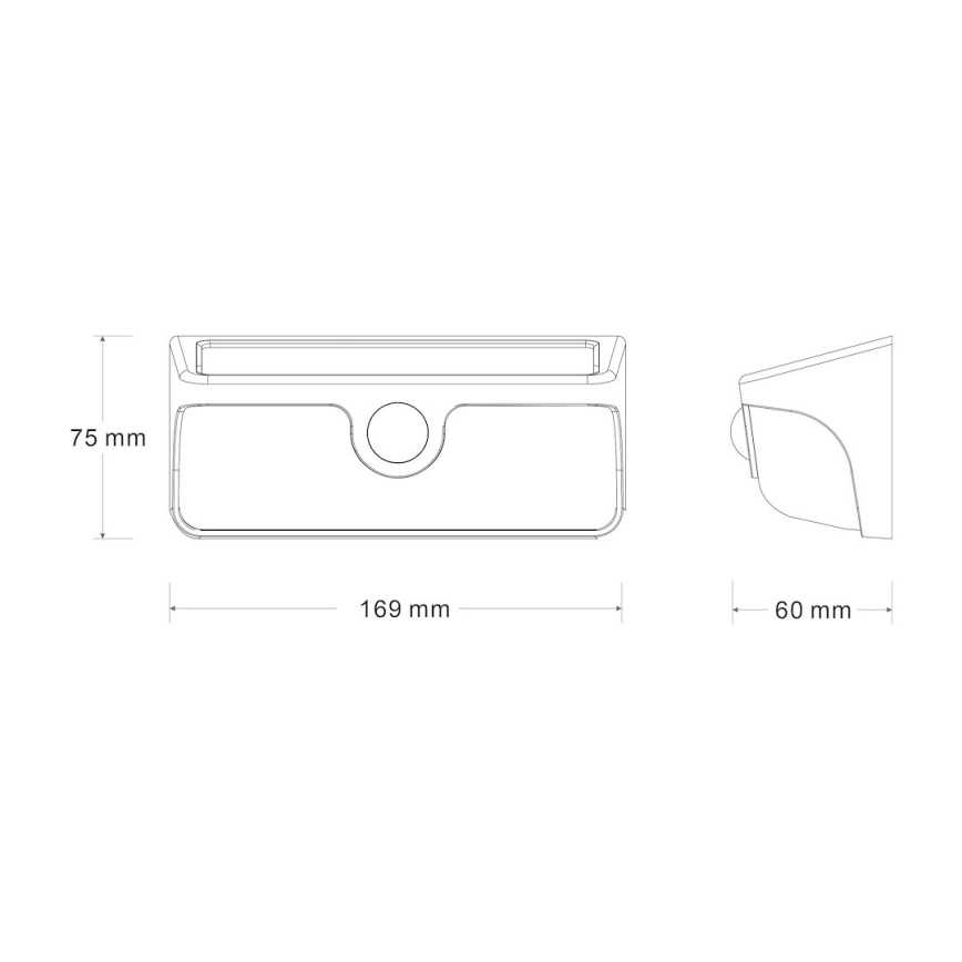 LED solarna stenska svetilka s senzorjem LINK LED/5W/3,7V IP65 črna