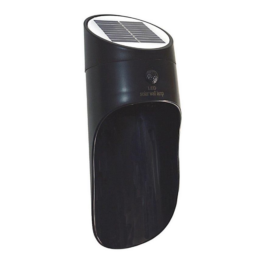 LED Solarna stenska svetilka s senzorjem PALESA LED/1W/3,7V IP65 1800 mAh črna