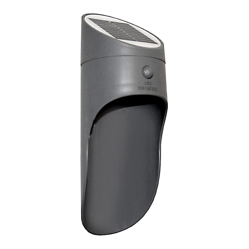 LED Solarna stenska svetilka s senzorjem PALESA LED/1W/3,7V IP65 1800 mAh siva