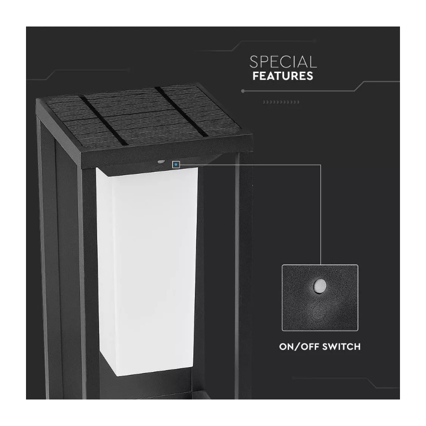 LED Solarna stenska svetilka s senzorjem SAMSUNG CHIP LED/2W/3,7V IP65 2600 mAh