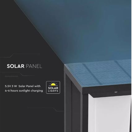 LED Solarna stenska svetilka s senzorjem SAMSUNG CHIP LED/2W/3,7V IP65 2600 mAh