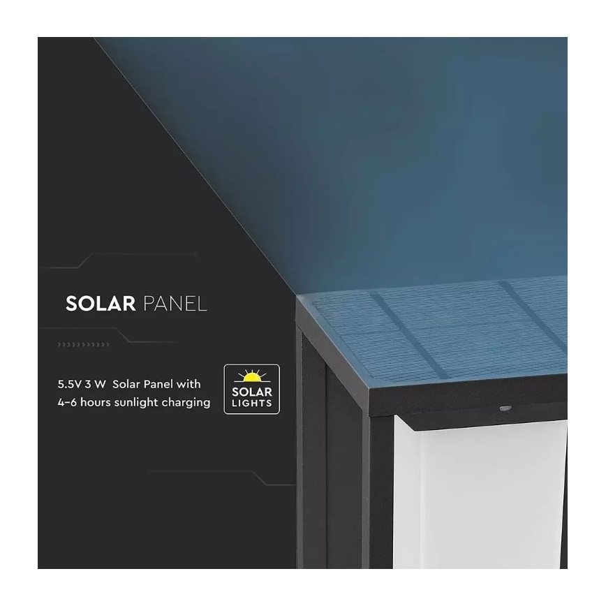 LED Solarna stenska svetilka s senzorjem SAMSUNG CHIP LED/2W/3,7V IP65 2600 mAh