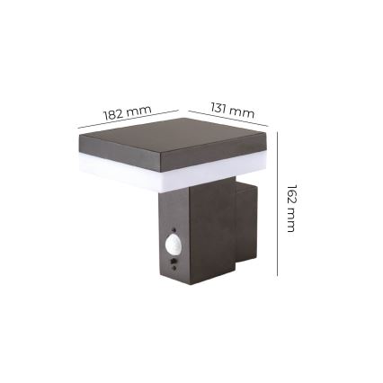 LED Solarna stenska svetilka s senzorjem SOLARIS2 LED/5,5W/3,7V 4000K IP44