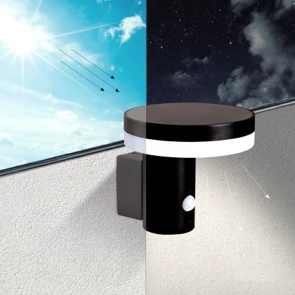 LED Solarna stenska svetilka s senzorjem SOLARIS3 LED/5,5W/3,7V 4000K IP44 2600 mAh