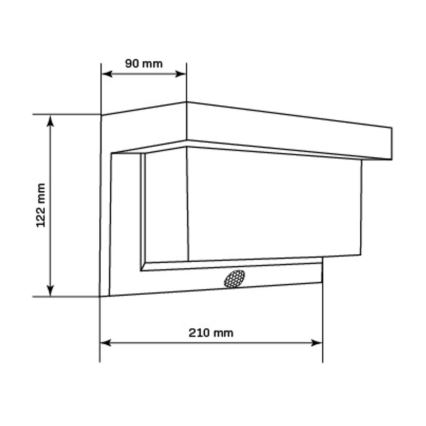 LED Solarna stenska svetilka s senzorjem TONY LED/3,7V 1800 mAh IP44