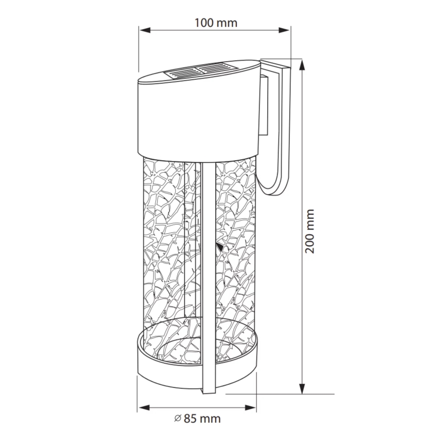 LED Solarna stenska svetilka VETRO LED/1,2V IP44