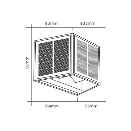 LED Solarna stenska svetilka WINGS LED/2W/3,2V 3000K IP54 črna