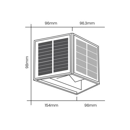 LED Solarna stenska svetilka WINGS LED/2W/3,2V 6000K IP54 črna