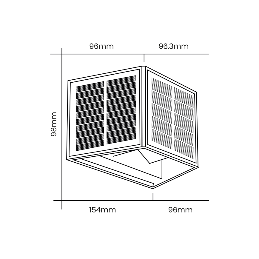 LED Solarna stenska svetilka WINGS LED/2W/3,2V 6000K IP54 črna