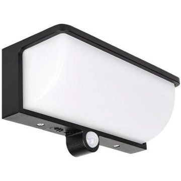 LED solarna stenska svetilka z detektorjem gibanja in senzorjem mraka LED/3W/3,7V IP54 1500 mAh črna