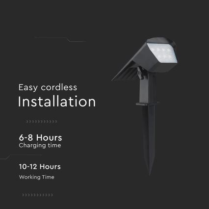LED solarna svetilka 2 v 1 LED/1,3W/3,7V 3000/4000/6400K IP65 1200 mAh