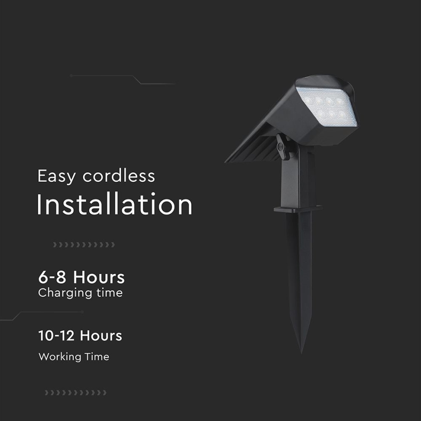 LED solarna svetilka 2 v 1 LED/1,3W/3,7V 3000/4000/6400K IP65 1200 mAh